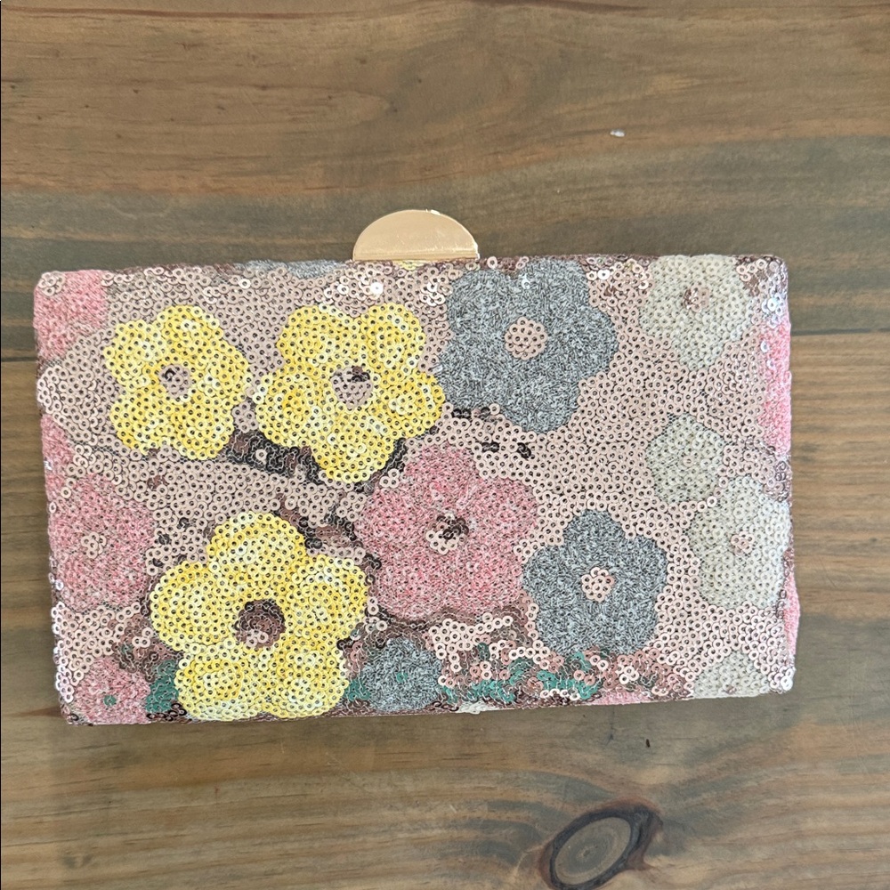 Floral Sequin Clutch